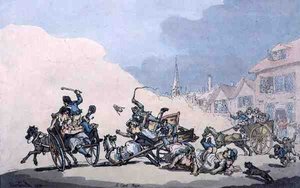 Ein Wagenrennen, veröffentlicht von William Holland von Thomas Rowlandson