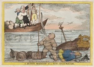Eine Tauchmaschine auf einer neuen Verfassung, veröffentlicht 1806 von Thomas Rowlandson
