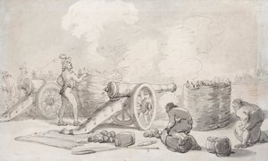 Eine französische Artilleriedivision im Einsatz von Thomas Rowlandson