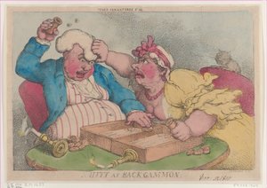 Ein Schlag beim Backgammon, 9. November 1810 von Thomas Rowlandson