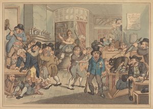 Ein tollwütiger Hund in einem Kaffeehaus von Thomas Rowlandson