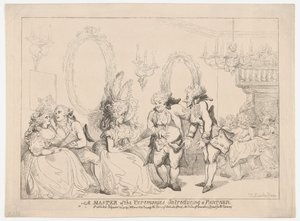 Ein Zeremonienmeister stellt einen Partner vor von Thomas Rowlandson