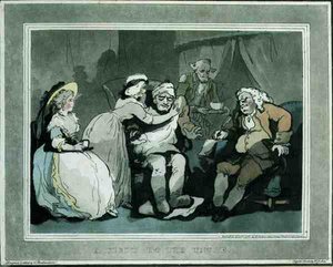 Ein Besuch beim Onkel, aquatinta von Francis Jukes, veröffentlicht von E. Jackson