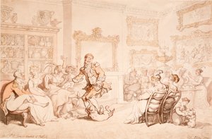 Ein Empfang bei der verwitweten Herzogin von Portland, 1703 von Thomas Rowlandson