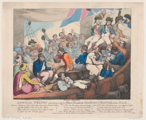 Admiral Nelson erholt sich mit seinen tapferen Seeleuten nach der glorreichen Schlacht