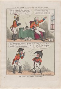 Alles aus Liebe oder eine Szene in Weymouth, ein unerwartetes Treffen, 26. Februar 1809 von Thomas Rowlandson