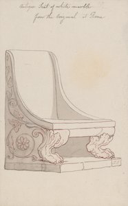 Antiker Sitz aus weißem Marmor, vom Original in Rom von Thomas Rowlandson