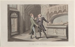 Am Grab von Laura, aus Journal of Sentimental Travels in the Southern Provinces of..., 1817-21 von Thomas Rowlandson