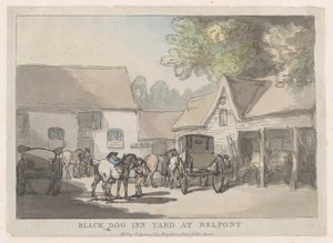 Black Dog Inn Yard in Belfont, 1785-87 von Thomas Rowlandson