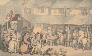 Bodmin Cornwall: Die Ankunft der Postkutsche von Thomas Rowlandson