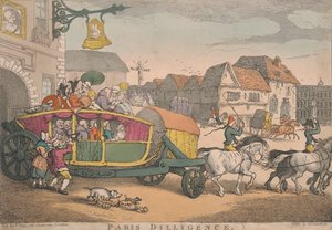 Kutschenfahrt: Paris Diligence von Thomas Rowlandson