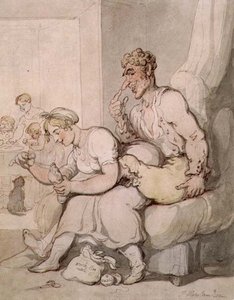 Die Socke stopfen von Thomas Rowlandson