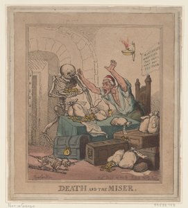 Der Tod und der Geizhals, 20. Dezember 1801 von Thomas Rowlandson
