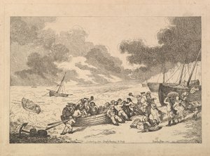 Einschiffung von Brighthelmstone nach Dieppe (aus Imitations of Modern Drawings) von Thomas Rowlandson