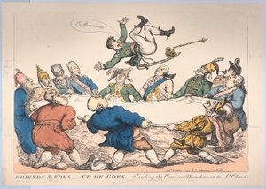 Freunde und Feinde - Hoch geht er - Den korsischen Münchhausen nach St. Cloud schicken von Thomas Rowlandson