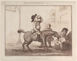 Pferdefähigkeiten, Skizze 5: Ein Politiker!!, 1. August 1799 von Thomas Rowlandson