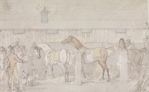 Innenansicht eines Stalls von Thomas Rowlandson
