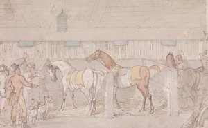 Innenansicht eines Stalls von Thomas Rowlandson
