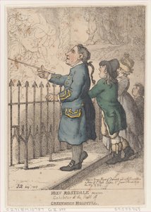 John Rosedale, Seemann, Aussteller in der Halle des Greenwich Hospitals von Thomas Rowlandson