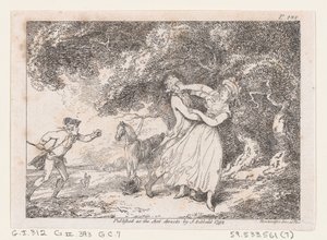 Joseph eilt, um Fanny vor drohender Gefahr zu retten, aus Die Abenteuer von Joseph Andrew