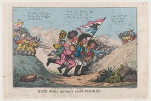 König Joes Rückzug aus Madrid, 21. August 1808 von Thomas Rowlandson