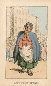 Letzte Sterbensrede (farbige Gravur) von Thomas Rowlandson