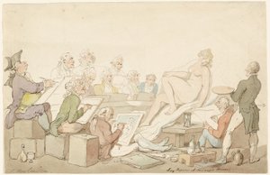 Gliederpuppe im Somerset House von Thomas Rowlandson