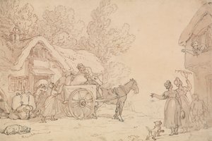 Säcke in einen Wagen laden von Thomas Rowlandson