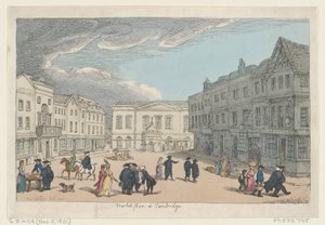 Marktplatz in Cambridge, 15. November 1801 von Thomas Rowlandson