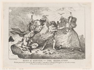 Mehr von Werther - Die Trennung: Charlotte vor der Zerstörung bewahrt von Albert und ..., 6. Mai 1786 von Thomas Rowlandson