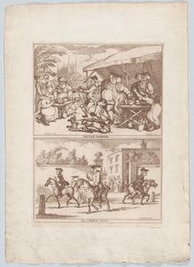 Töpfermesse Cambridge und das College-Tor, 1780-90