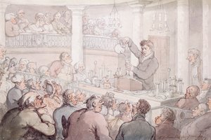 Professor F. Accum hält einen Vortrag am Surrey Institute, London, 1809 von Thomas Rowlandson