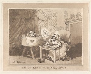Auferstehung oder die erschrockene Krankenschwester von Thomas Rowlandson