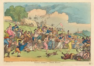 Ländliche Sportarten. Schürzenrennen von Thomas Rowlandson