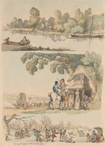 Satz von sechzehn: Umrisse von Figuren und Landschaften von Thomas Rowlandson