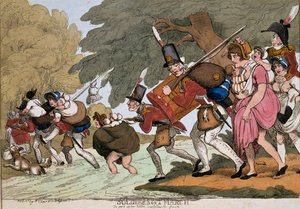 Soldaten auf einem Marsch, Gravur von G.M. Woodward, veröffentlicht 1811