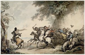 Die Jagd auf den Straßenräuber, ca. 1790