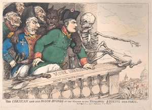 Der Korsikaner und seine Bluthunde am Fenster der Thuilleries, die über P... blicken, 16. April 1815