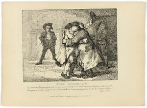 Die Umarmung, aus Boswells Reise durch die Hebriden von Thomas Rowlandson