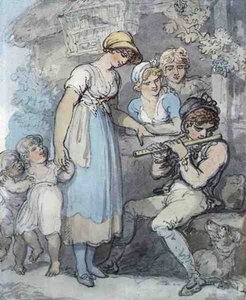 Der Flötenspieler von Thomas Rowlandson