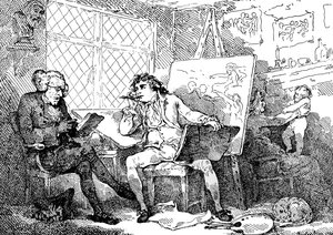Der Historiker belebt den Geist eines jungen Malers, 1784