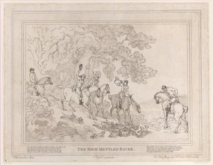 Der Jäger aus Das Leben eines Rennpferdes, oder Der hochmütige Renner, 20. Juli 1789 von Thomas Rowlandson
