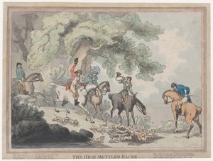 Der Jäger aus Das Leben eines Rennpferdes, oder Der hochmütige Renner, 20. Juli 1789 von Thomas Rowlandson