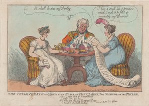 Das Triumvirat von Gloucester Place, oder Der Kleriker, Der Soldat und Der Schneider, 1809