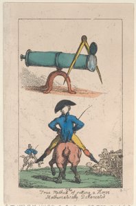 Die wahre Methode, ein Pferd zu sitzen, mathematisch dargestellt, 1809 von Thomas Rowlandson