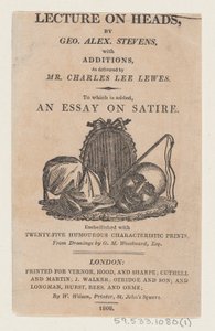 Titelseite, aus A Lecture on Heads von George Alexander Stevens, April 1808 von Thomas Rowlandson