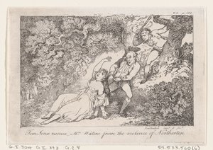Tom Jones rettet Mrs. Waters vor der Gewalt von Northerton, aus Die Geschichte von Tom Jones, 1792
