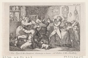 Tom Jones & der Wirt, Partridge & Susan, Mrs Waters & die Wirtin, aus Die Geschichte ..., 1792
