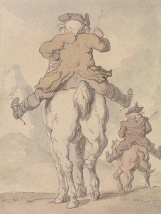 Zwei Männer zu Pferd von hinten gesehen von Thomas Rowlandson