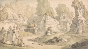 Besucher inspizieren Abteiruinen von Thomas Rowlandson